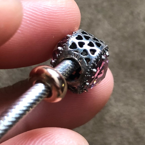 NWOT Pandora Bracelet Open Bangle Charm & Stoppers - Picture 5 of 10